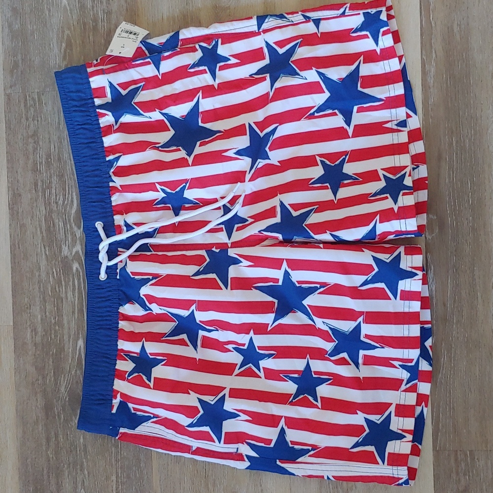 NWT Mad Engine Men's Patriotic Swim Trunks Size L